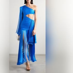 PatBO Fringe One-Shoulder Maxi Dress